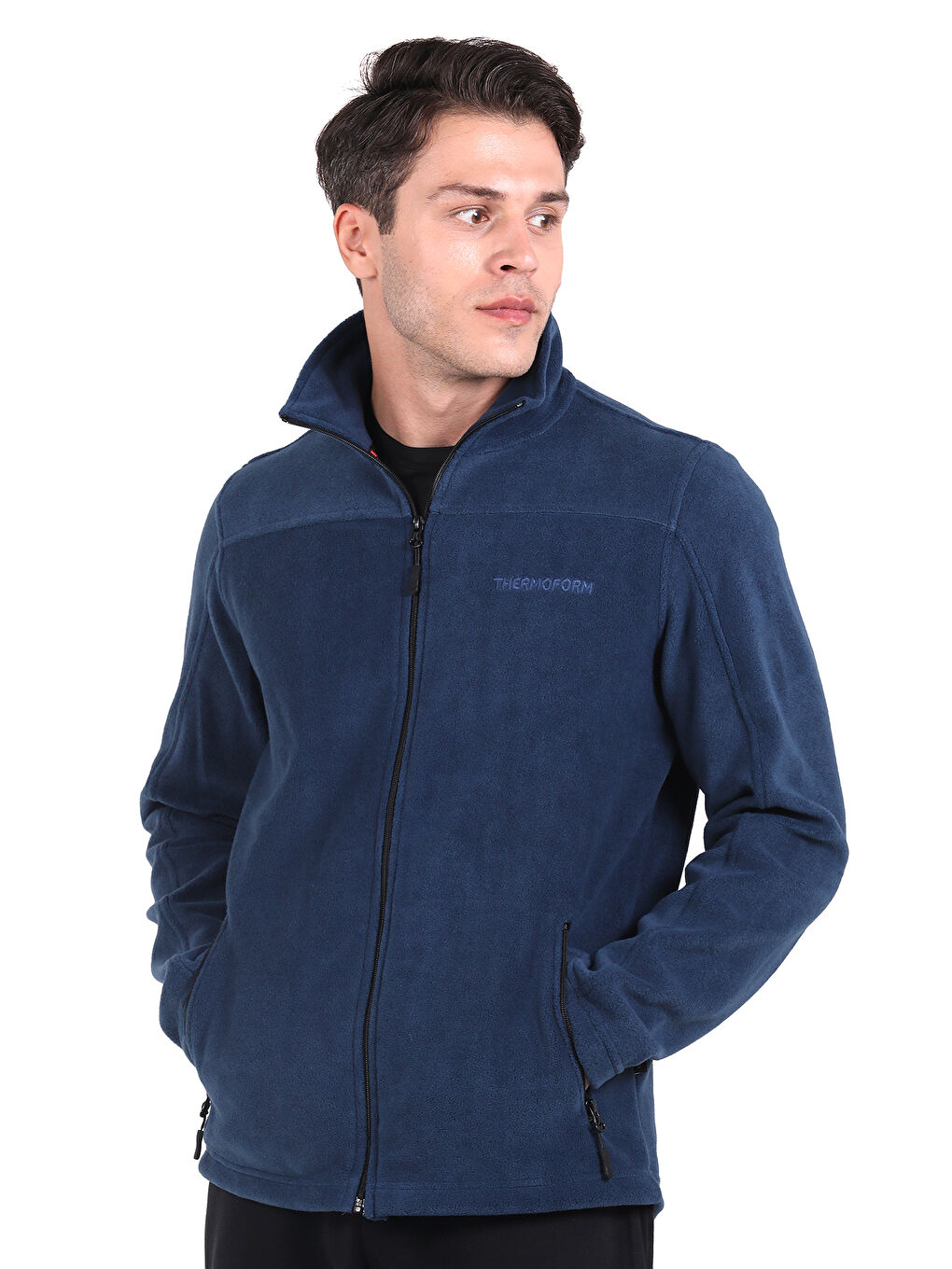 Petrol Erkek Termo Polar Fermuarlı Sweatshirt-1