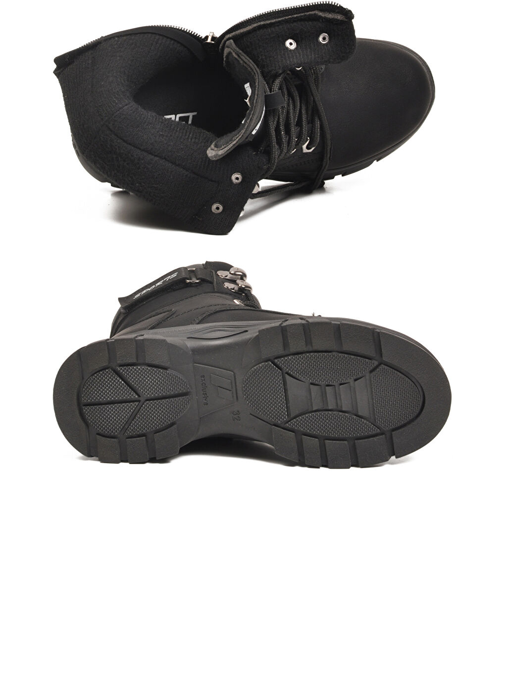 Bordo Siyah Zümrüt İçi Polarlı Kaymaz Taban Unisex Çocuk Bot 24035 F-4