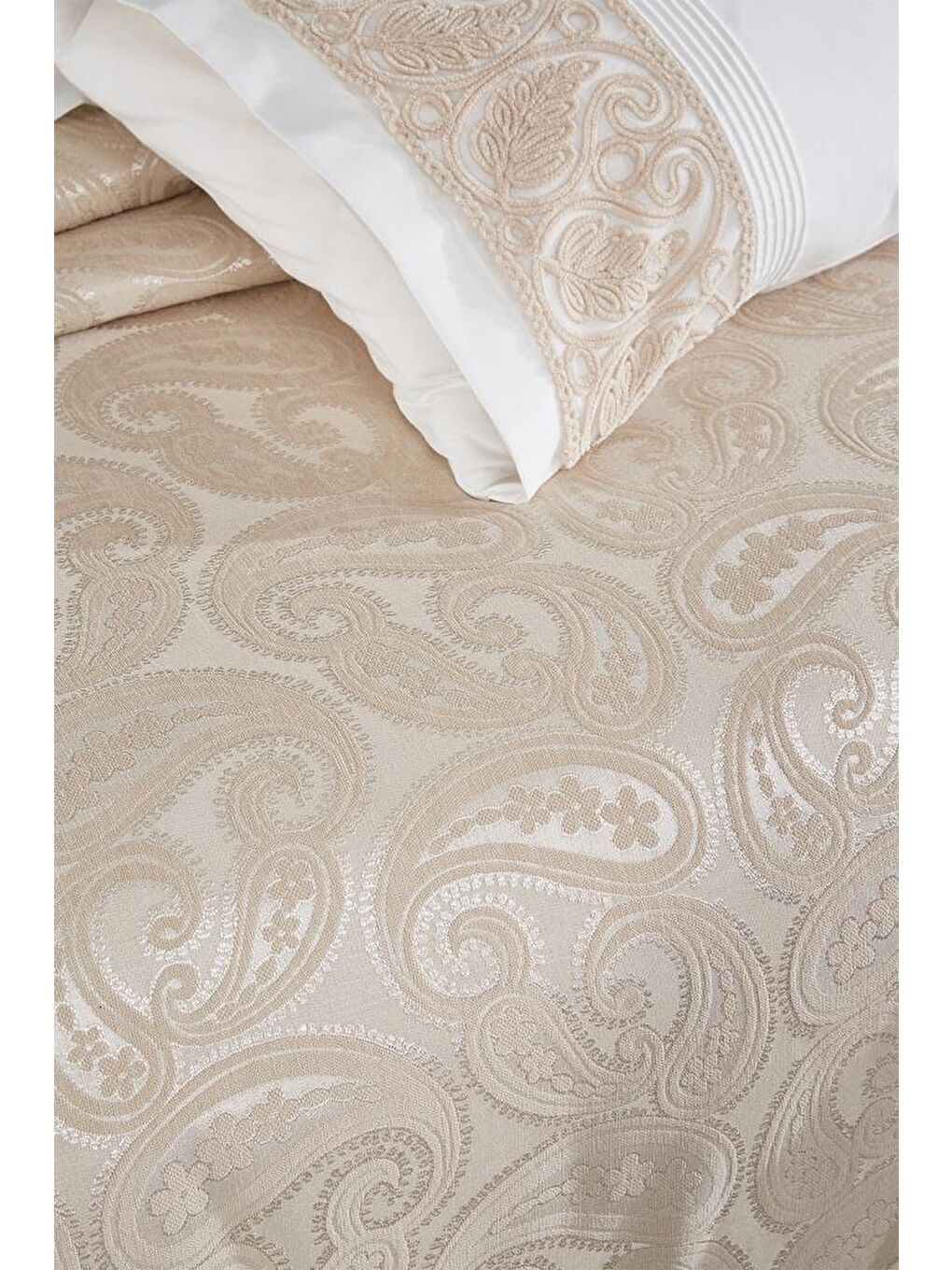 Şal 10 Parça Battaniyeli Çeyiz Seti Bej-5