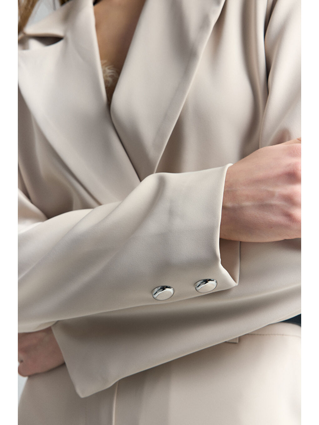 Mari Kısa Ceket - Bej-6