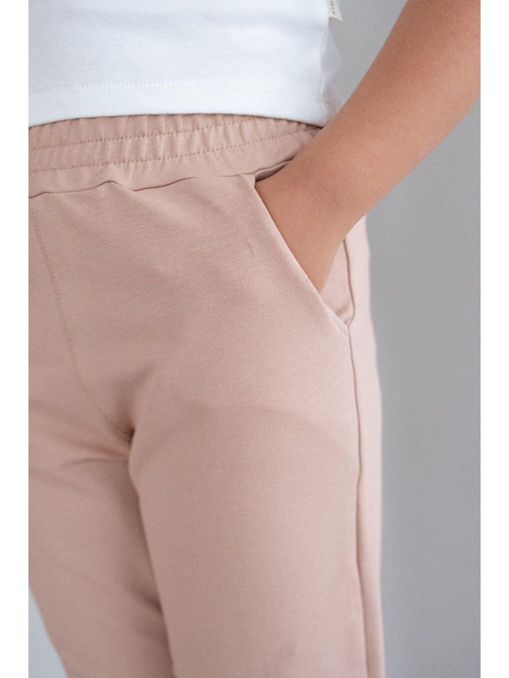 Kahverengi Kız Çocuk İspanyol Paça Eşofman Altı 761 Sütlü Kahve-5