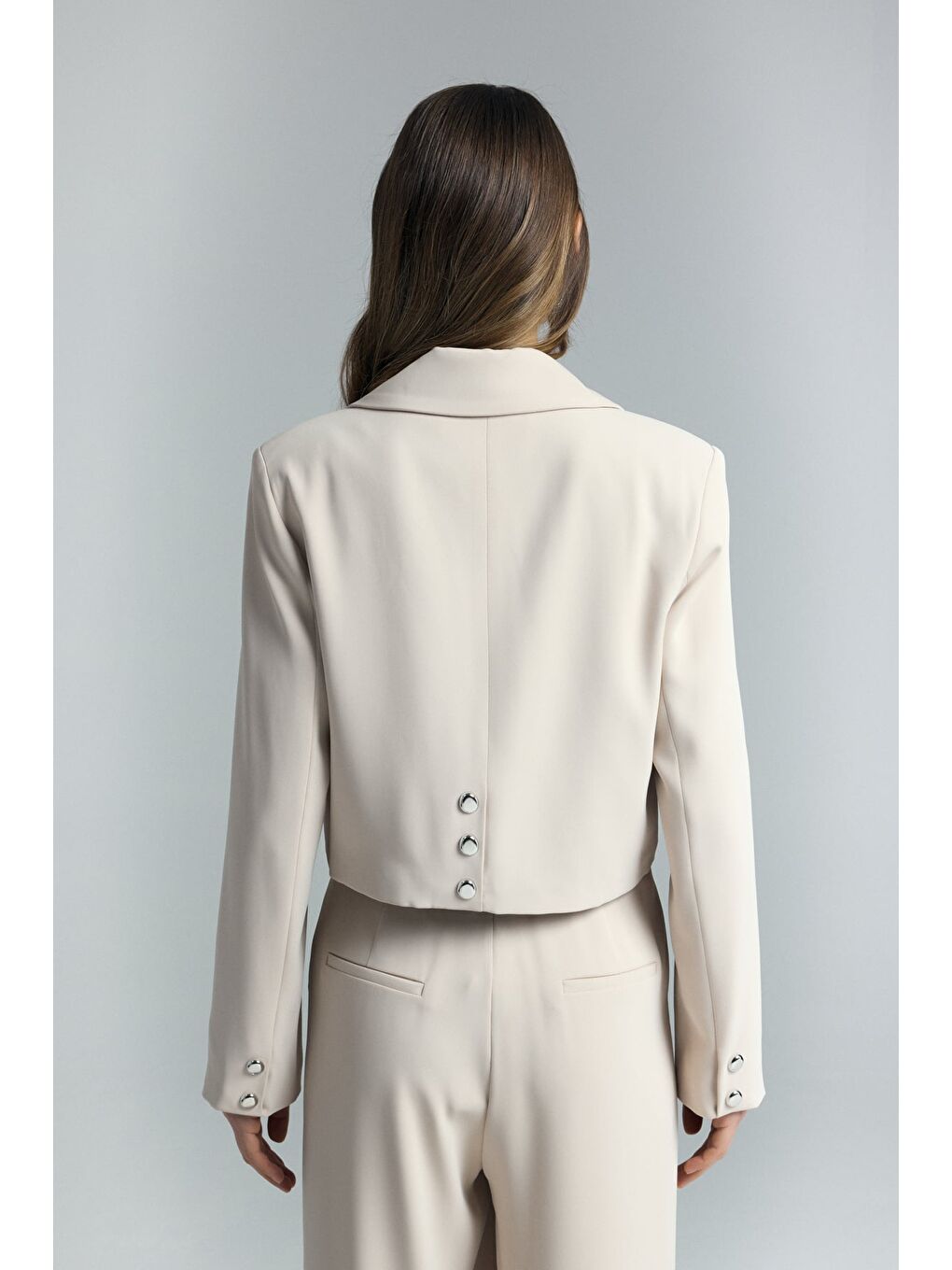 Mari Kısa Ceket - Bej-7