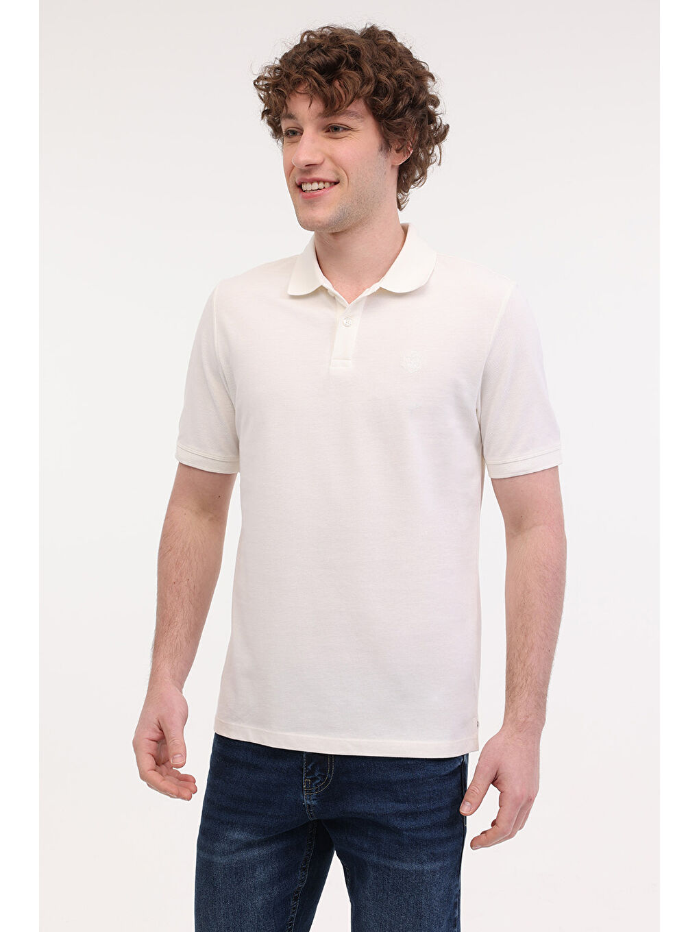 Beyaz MB CT953 POLO T-SH 5FX KIRIK BEYAZ Erkek Kısa Kol Tişört