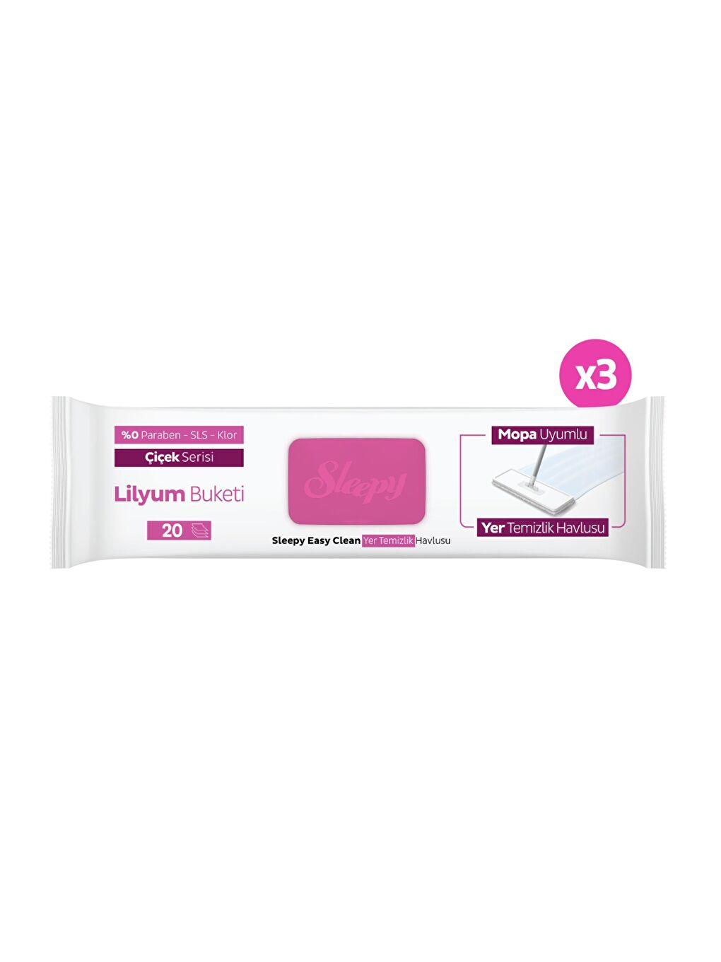 Easy Clean Lilyum Buketi Mopa Uyumlu Yer Temizlik Havlusu&Mendili 3x20 (60 Yaprak)-2