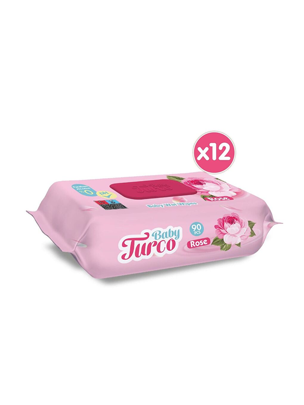 Gül Kokulu Islak Bebek Havlusu 12x90 Adet-1