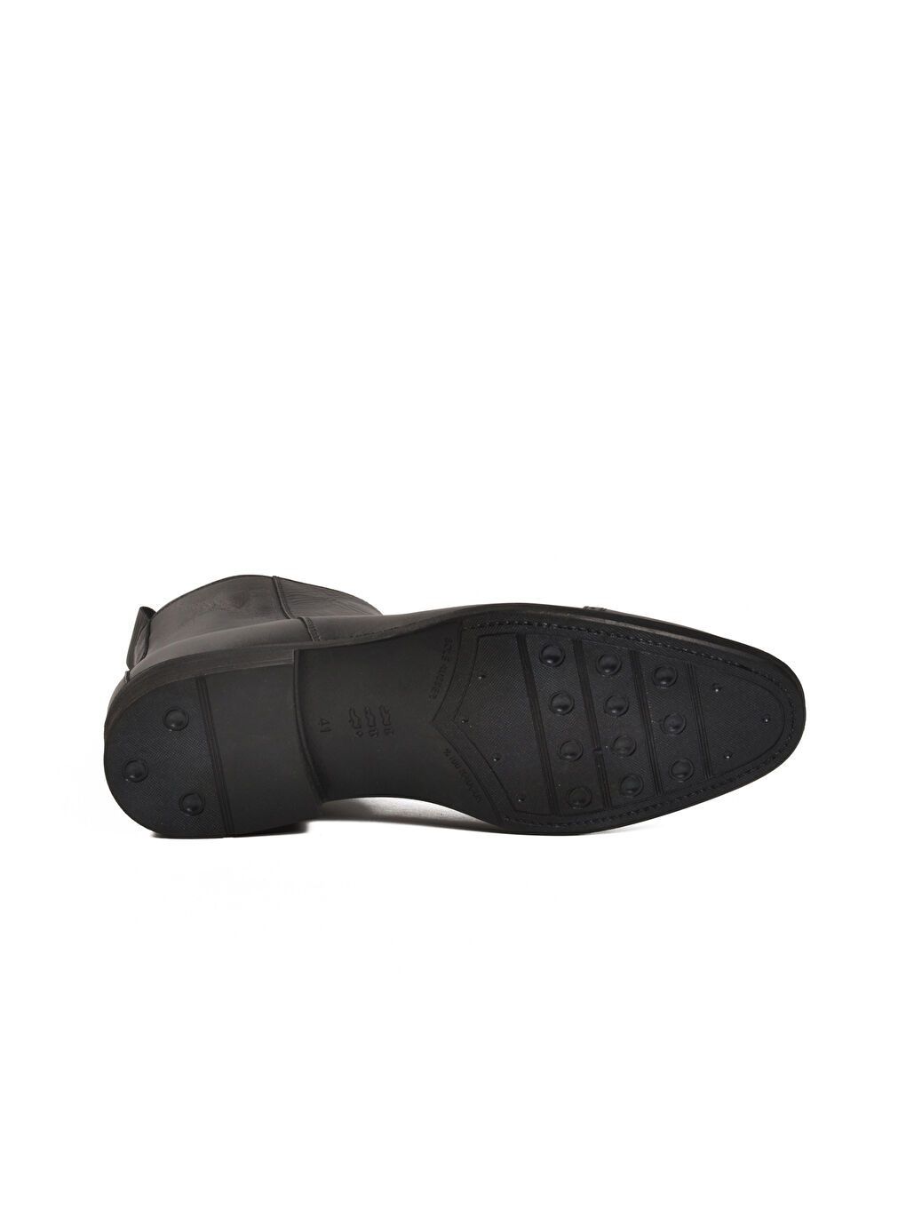 Siyah Hakiki Deri Polarlı Kaymaz Fermuarlı Erkek Bot 02001 M-4