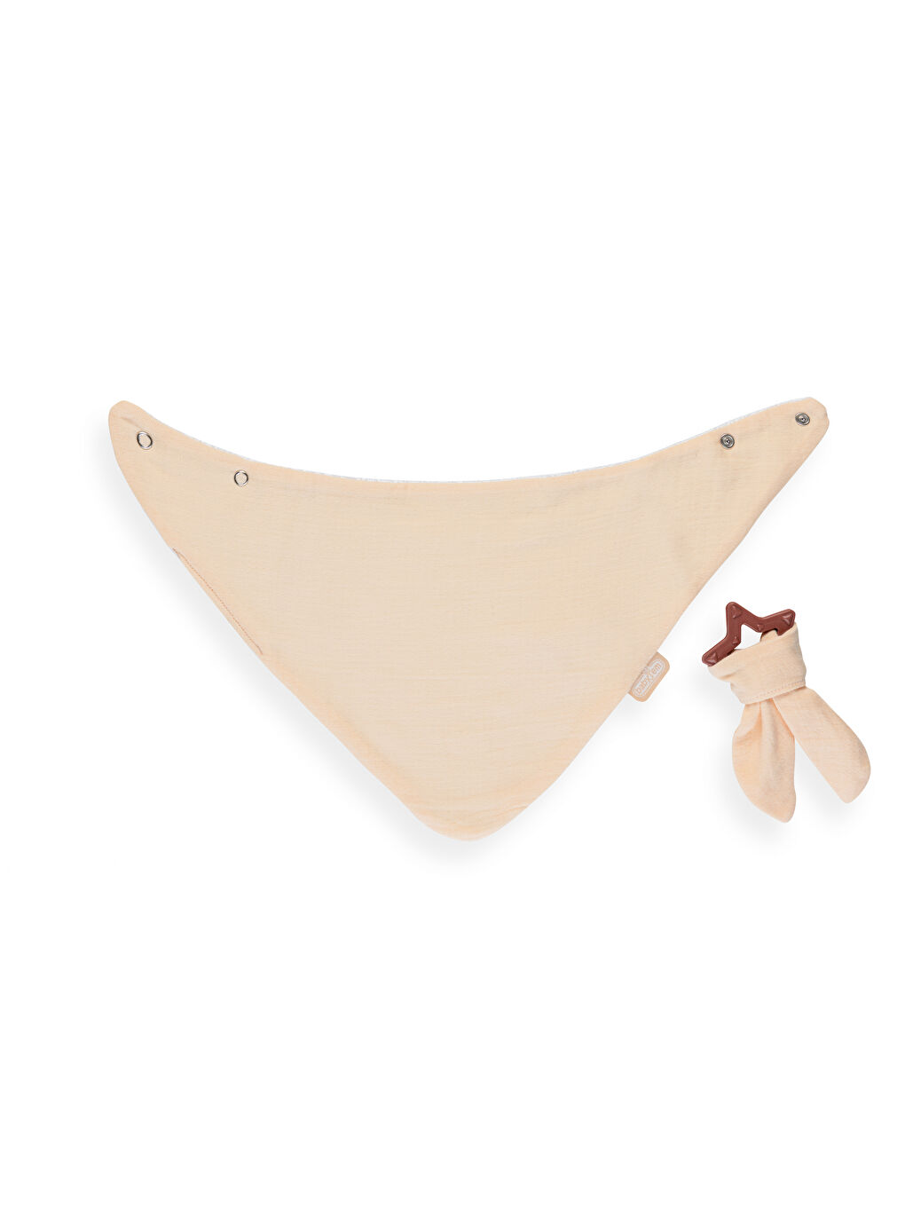 736 Silikon Diş Kaşıyıcılı Müslin Önlük Somon-1