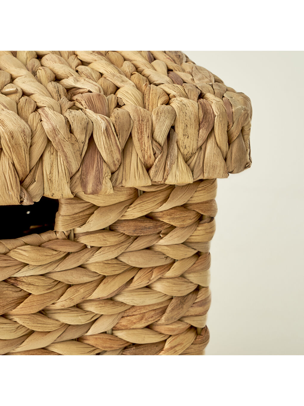 Bej Luna Kapaklı Kare Sepet Naturel (32x32 cm)-2