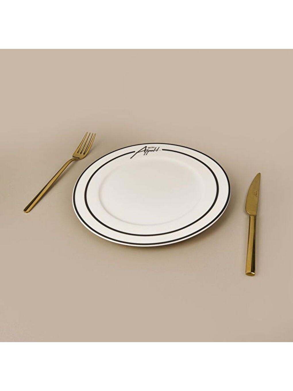 Kitchen Elegant Curves Porselen Servis Tabağı - Siyah / Beyaz - 25 cm-2