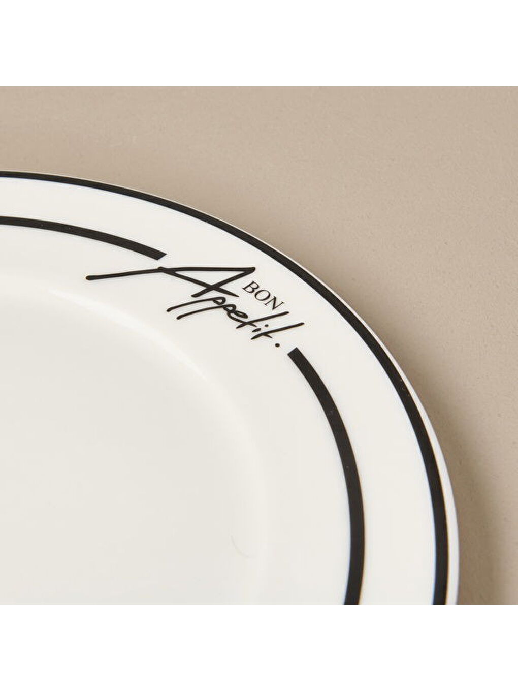 Kitchen Elegant Curves Porselen Servis Tabağı - Siyah / Beyaz - 25 cm-3