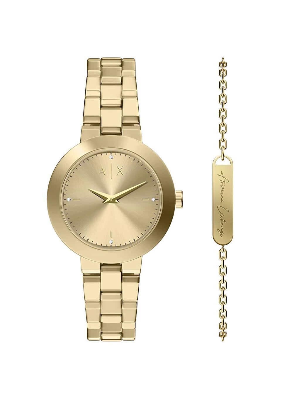 Sarı AX7177SET Kadın Kol Saati ve Bileklik Seti