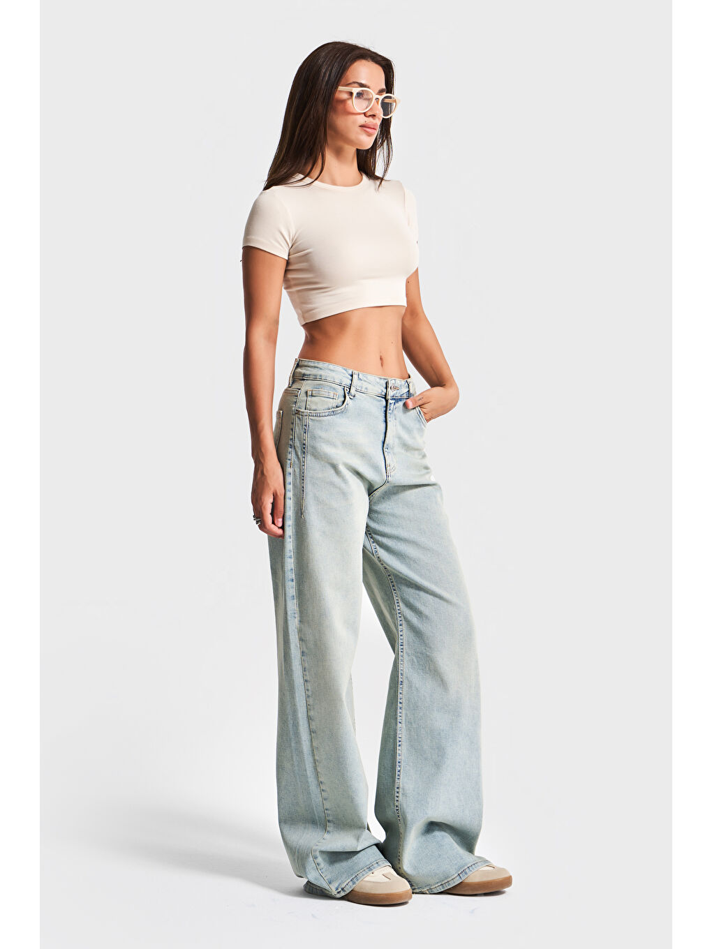 Mavi Kadın Jean Rengi 4s5-32 Elastanlı Esnek Kumaş Büyük Beden Denim Jean-1