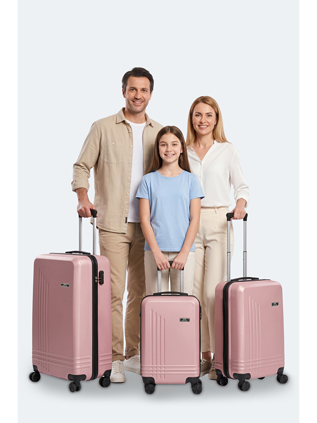 Unıon 3 Lü Set Unisex Pembe Valiz-2