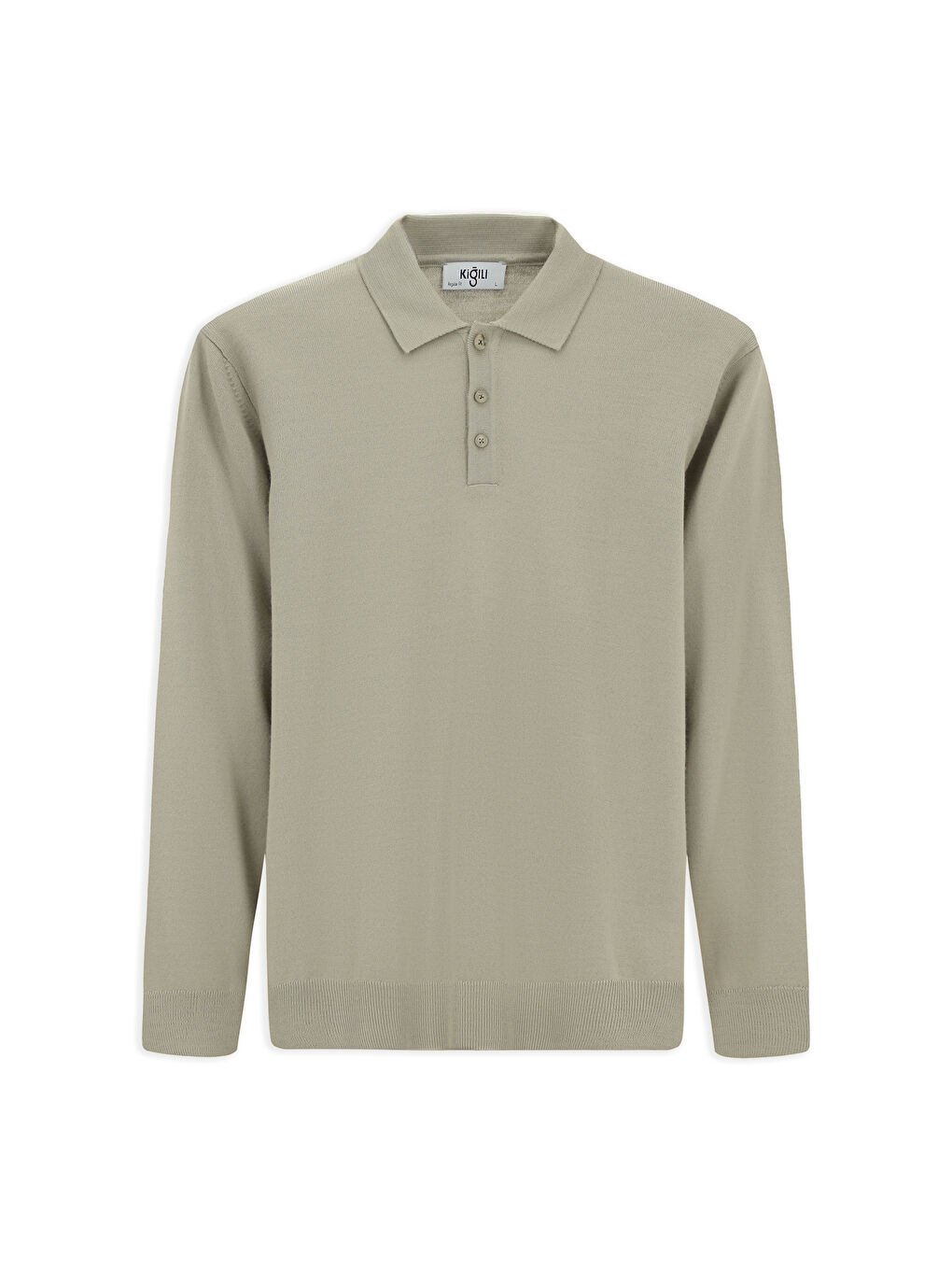 Bej Polo Yaka Düğmeli Regular Fit Sıcak Tutan Yünlü Triko Kazak-6