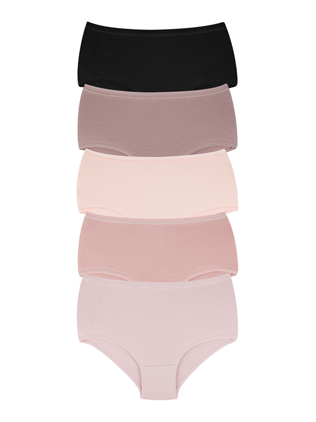 Karışık Kadın Renkli Yüksel Bel Pamuklu Külot 5'li Paket