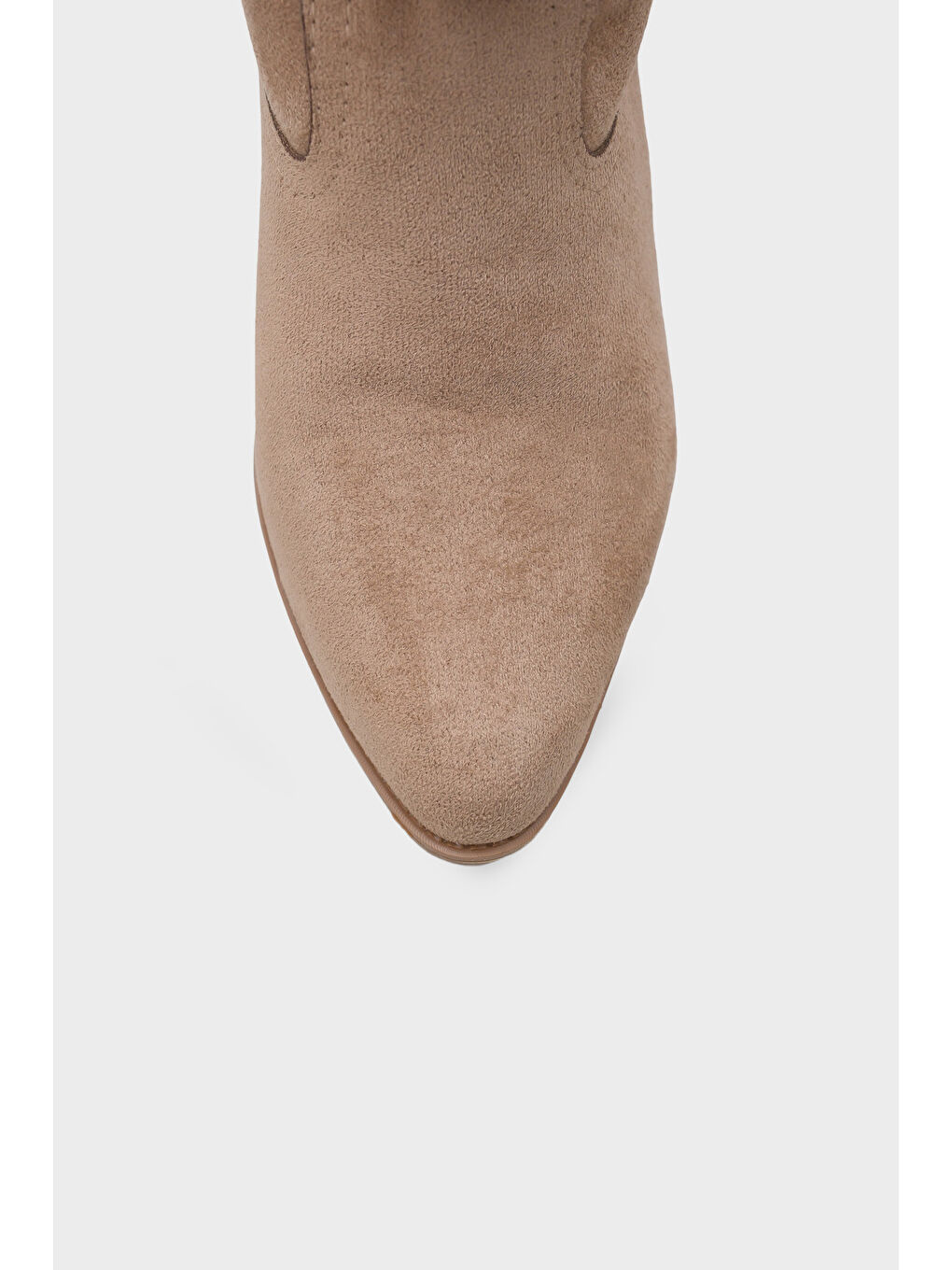 Bej West Süet Çekmeli Kadın Kovboy Bot-2