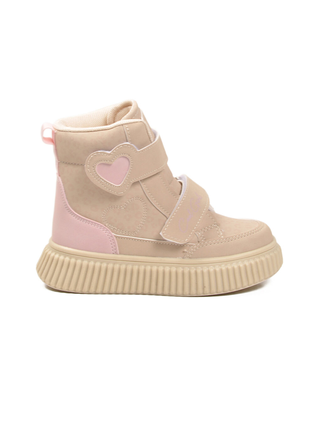 Bej Cırtlı Desenli Kaymaz Taban Kız Çocuk Bot Alalis P-1