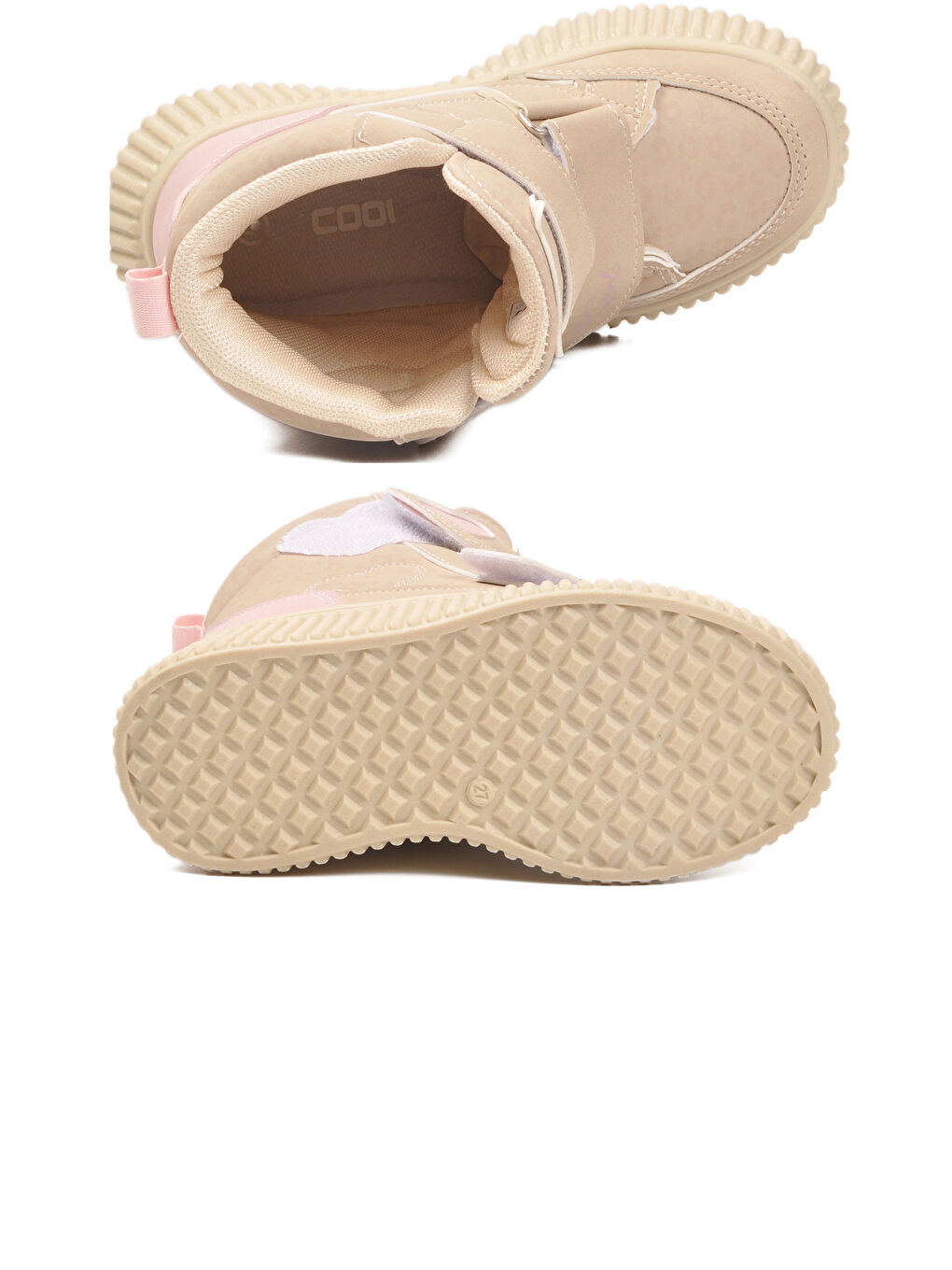 Bej Cırtlı Desenli Kaymaz Taban Kız Çocuk Bot Alalis P-4