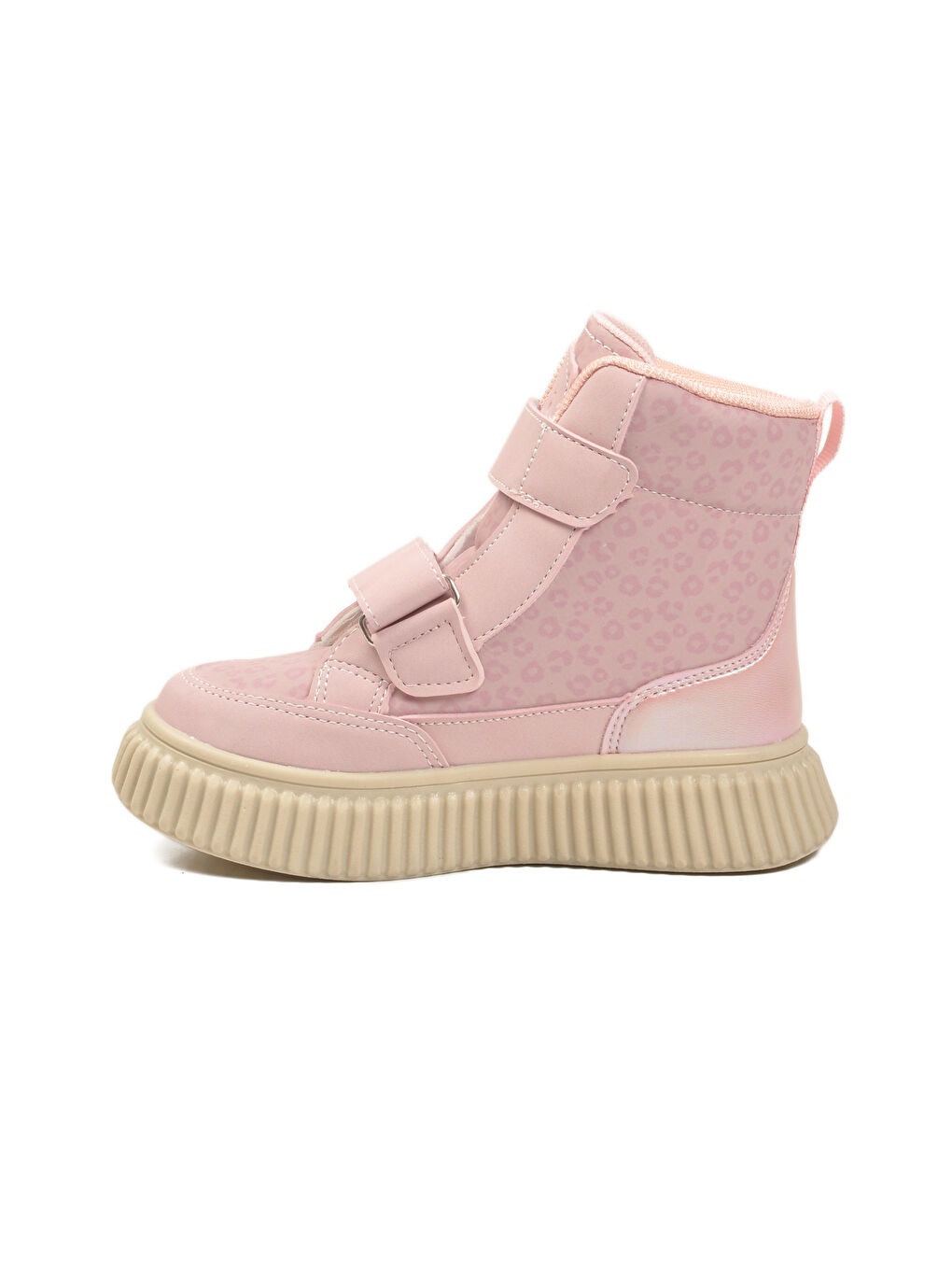 Pembe Pudra Cırtlı Desenli Kaymaz Taban Kız Çocuk Bot Alalis P-3