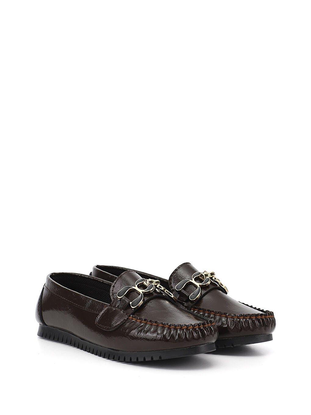 Kahverengi Kadın KAHVERENGİ Düz Taban Tokalı Babet