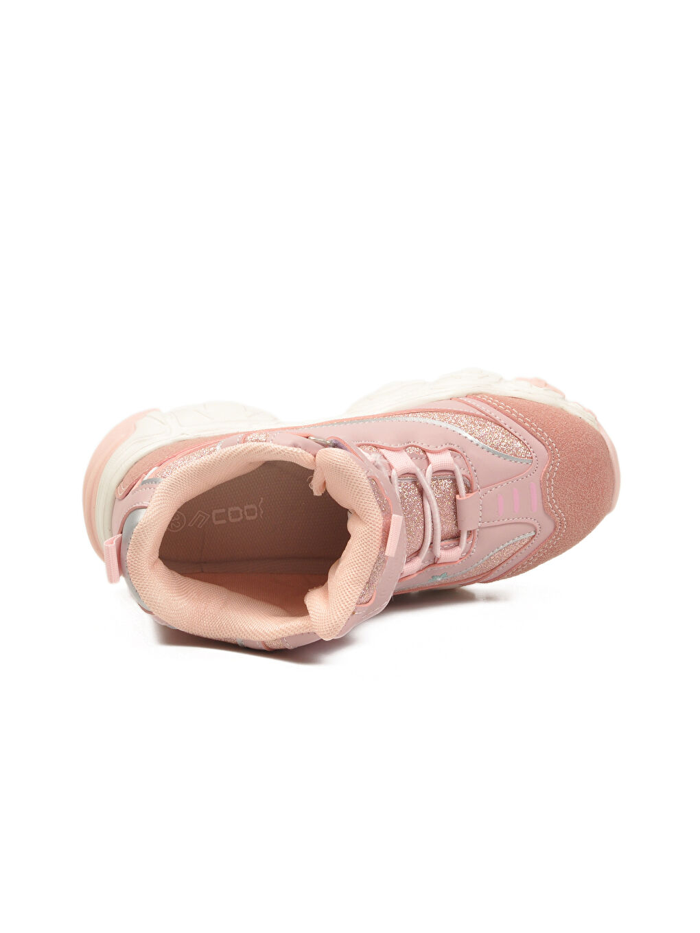 Pembe Pudra Cırtlı Desenli Kaymaz Taban Kız Çocuk Spor Ayakkabı Bella Uzun F-3