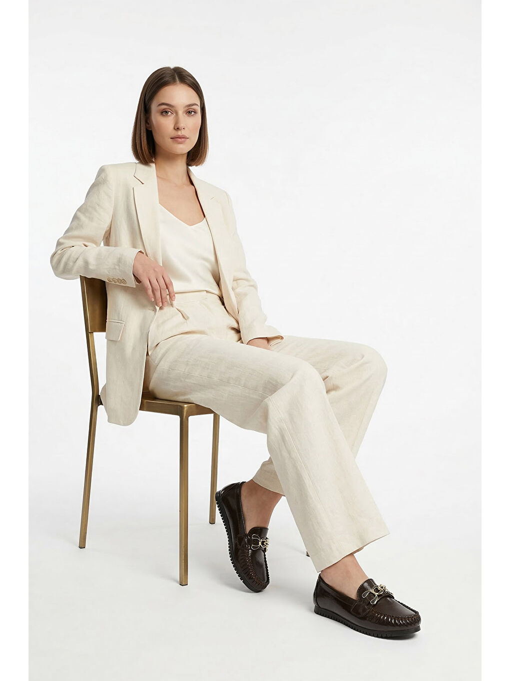 Kahverengi Kadın KAHVERENGİ Düz Taban Tokalı Babet-3