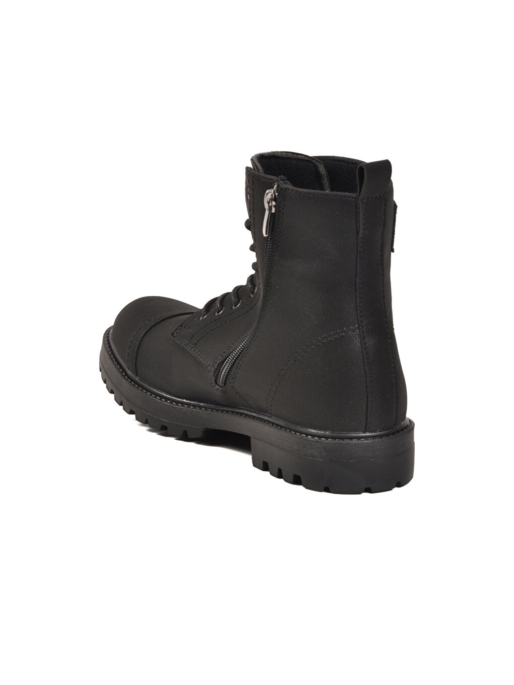 Siyah Polarlı Fermuarlı Bağcıklı Kaymaz Erkek Bot 856 M-3