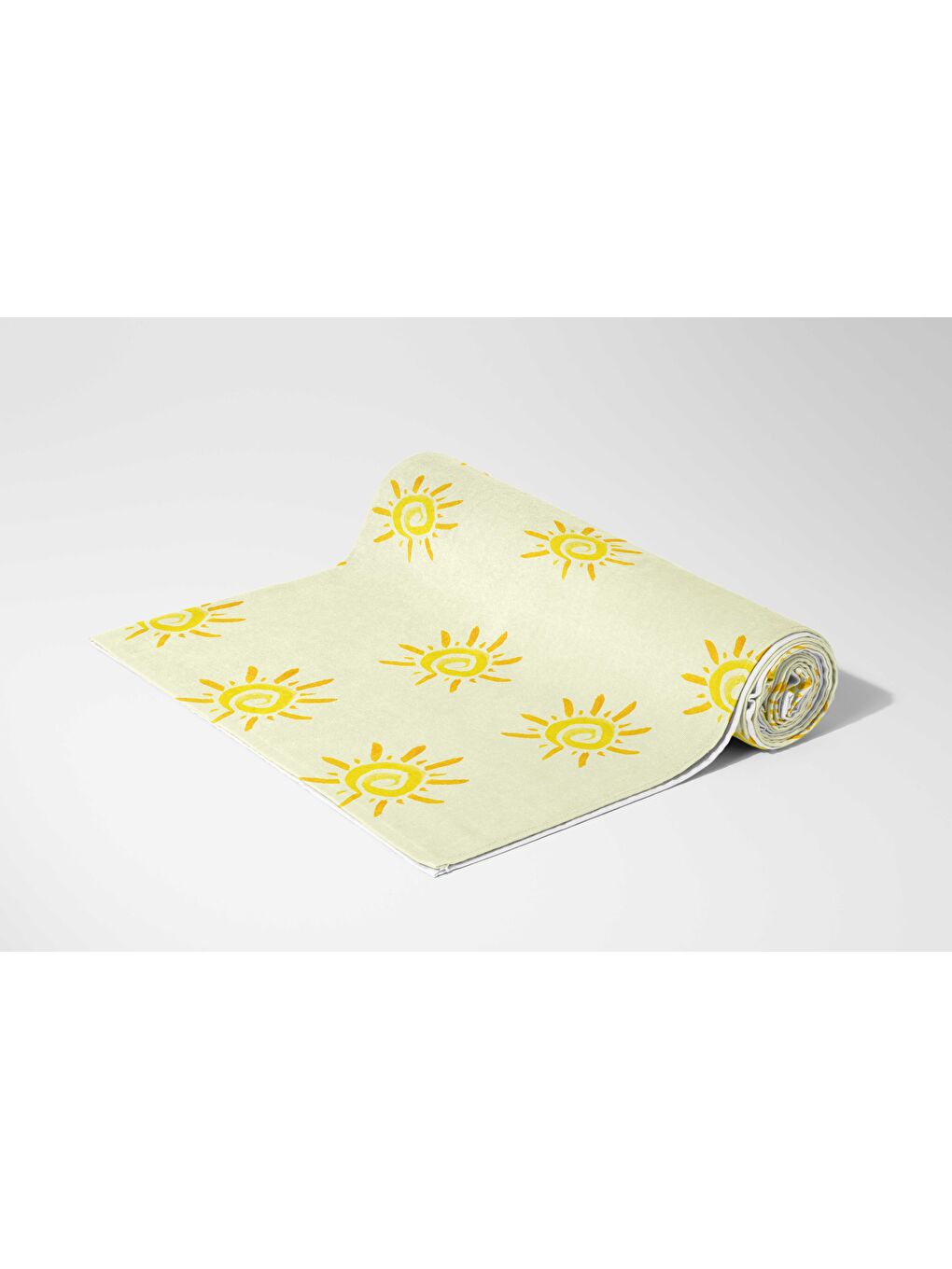 Sarı Güneş Desen Dijital Baskı Plaj Havlusu 75x150