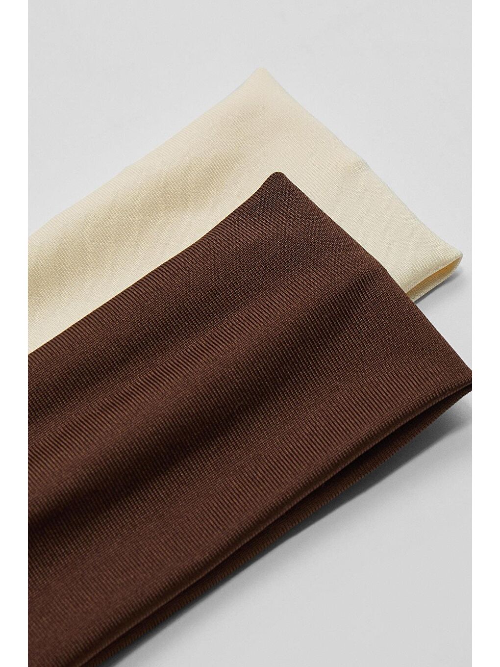 Kahverengi 2 Adet Kahve Tonları Jersey Saç bandı-1