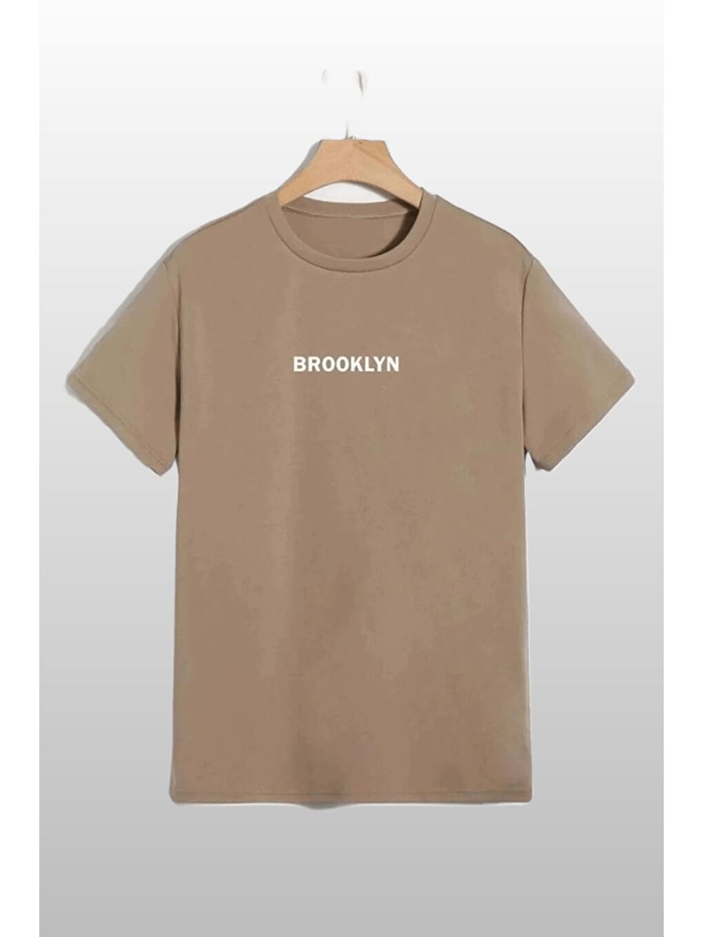 Kadın Brooklyn Baskılı 3lü Paket Vizon Sarı Bej T Shirt-3