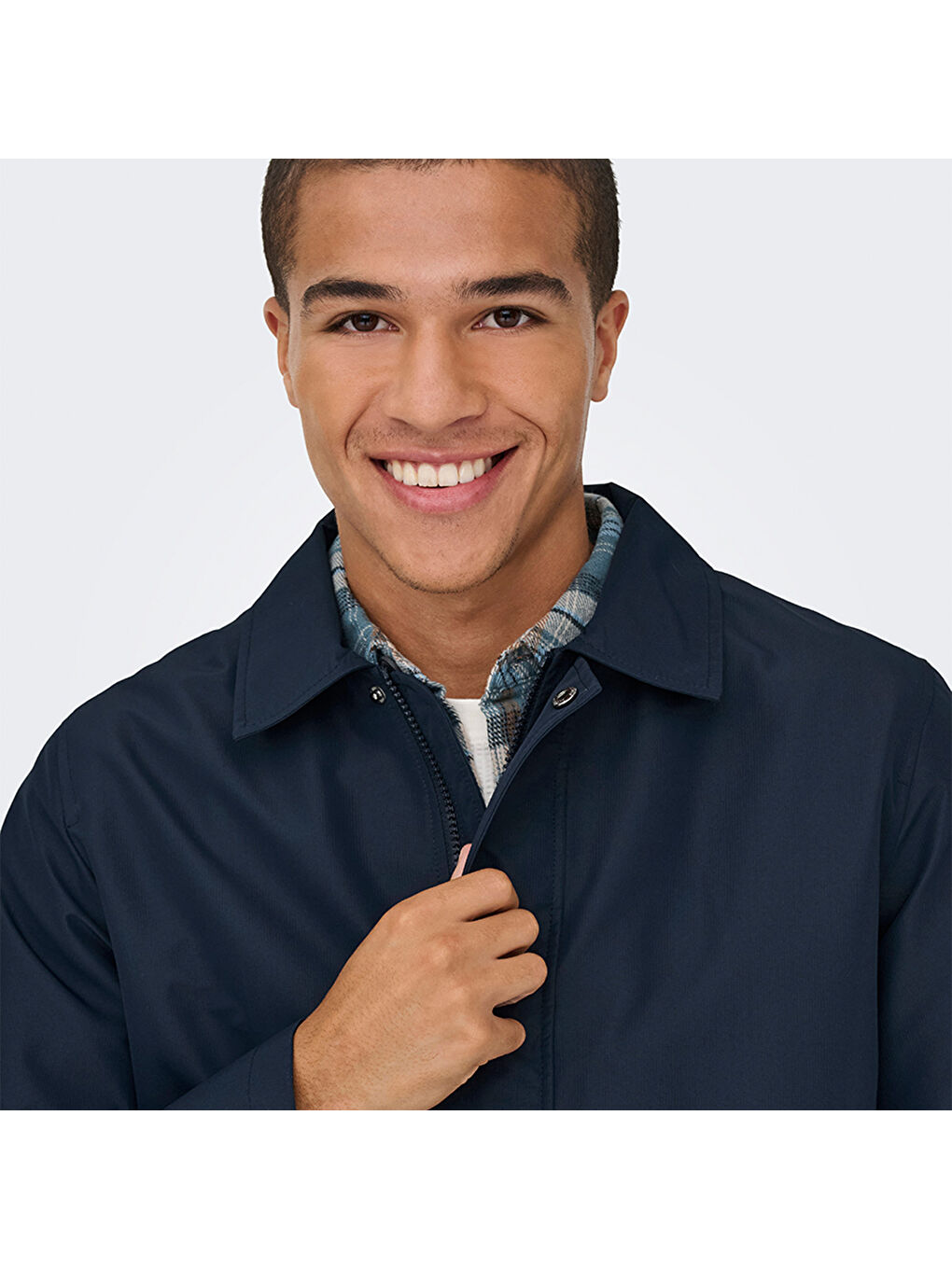 Hall Coat Erkek Lacivert Klasik Yaka Mont-4