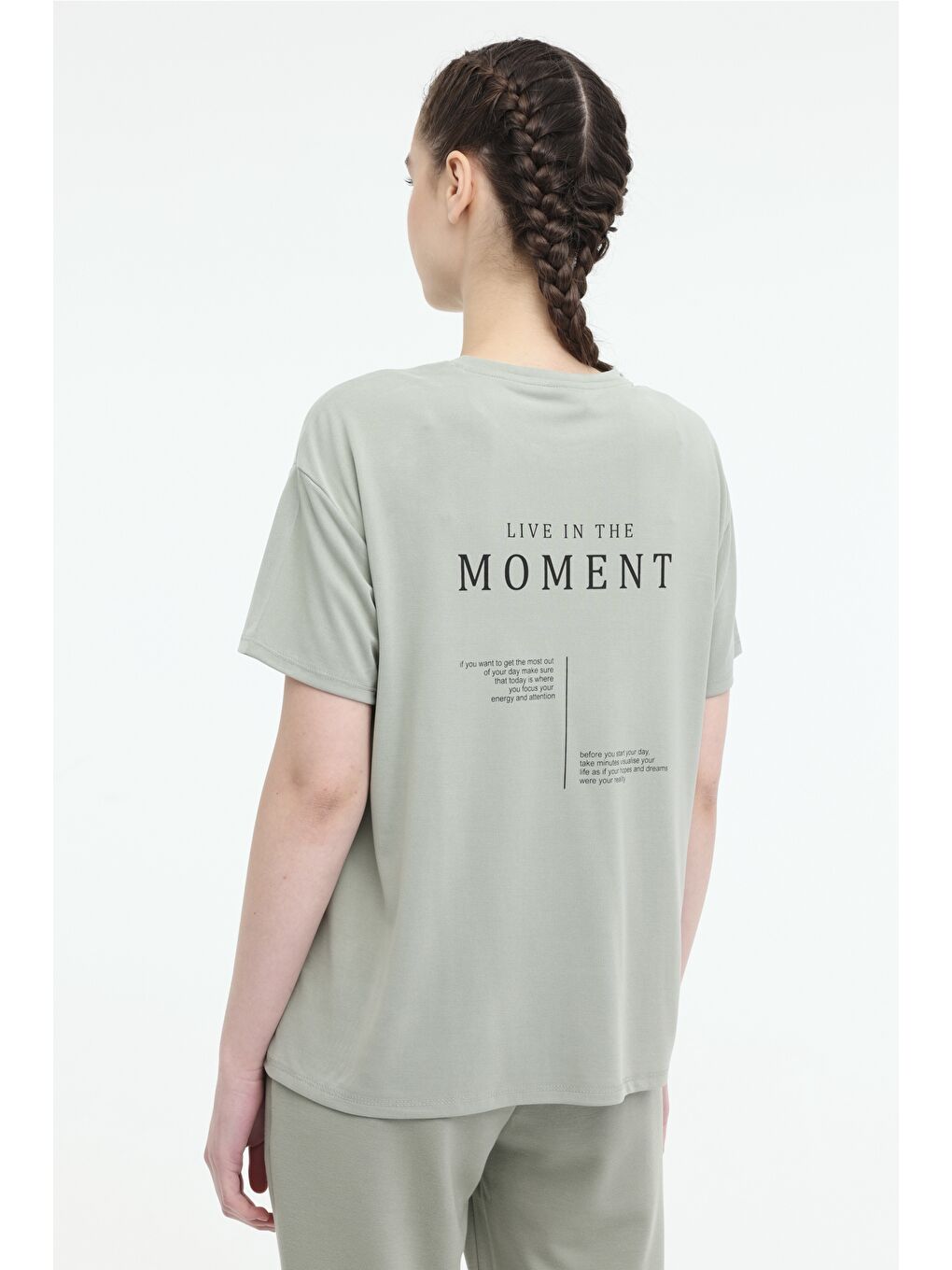 Haki WL FOREVER 11MD1015 4FX PASTEL HAKI Kadın Kısa Kol T-Shirt-1