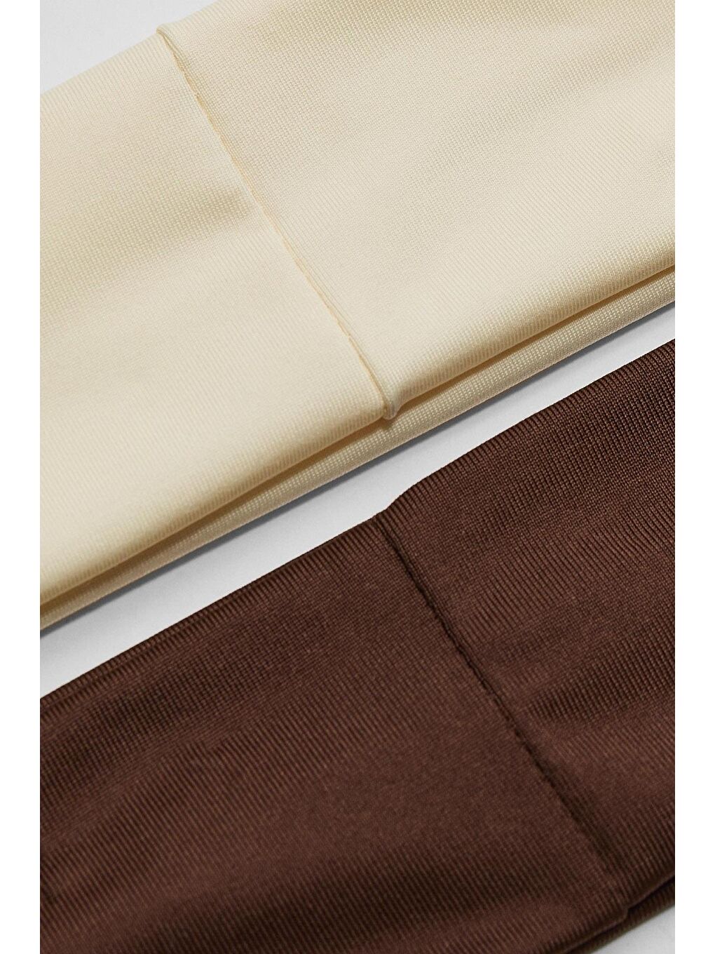 Kahverengi 2 Adet Kahve Tonları Jersey Saç bandı-2