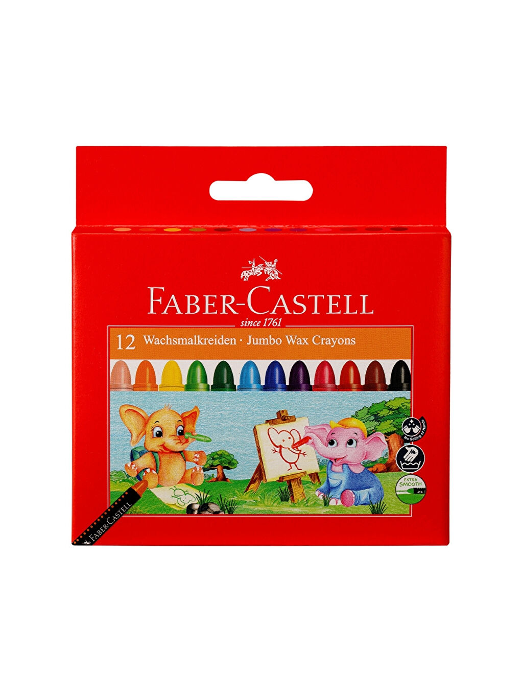 Süper Yıkanabilir Mum Boya, 12 Renk, Leke Bırakmaz, Jumbo Boy, Parlak ve Yoğun Renkler