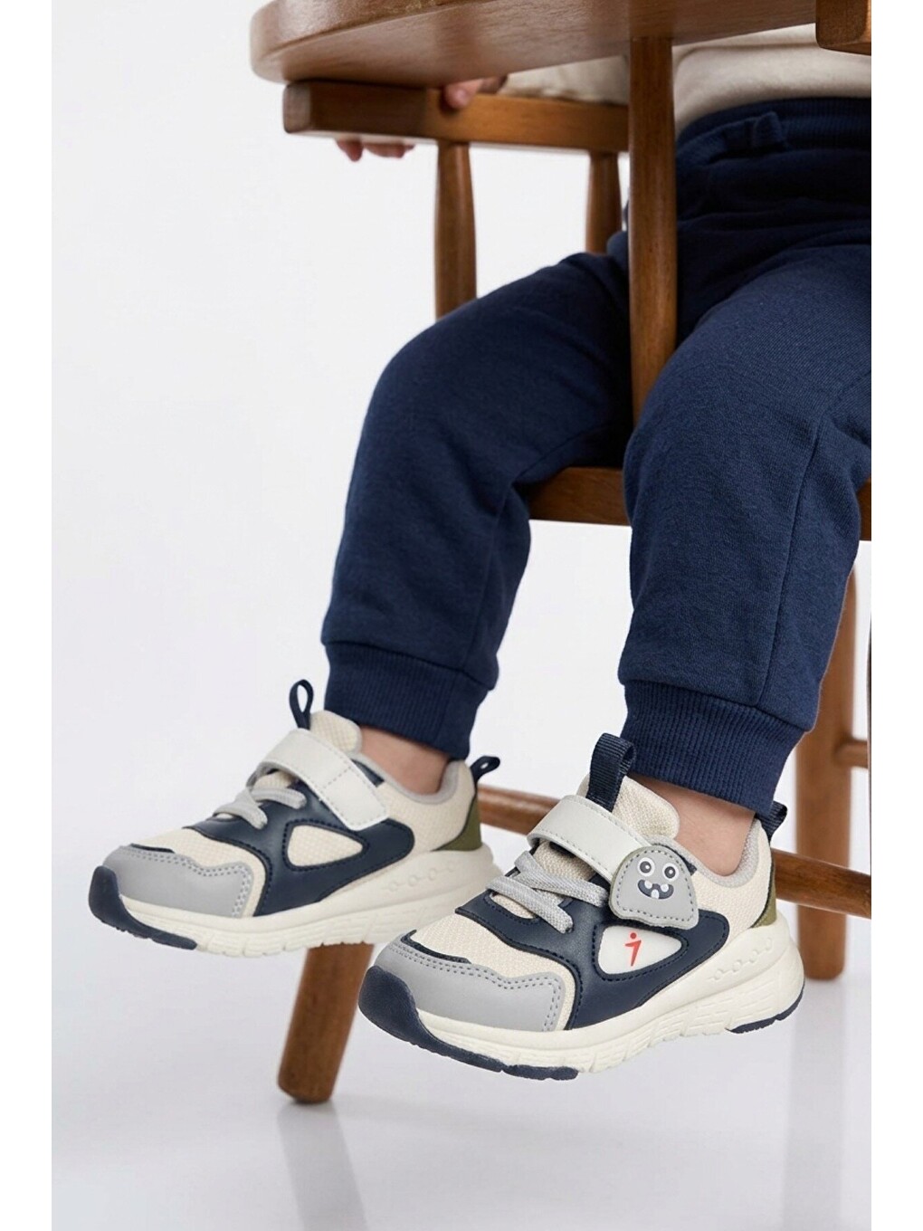 Lacivert Cırtlı Desenli Anatomik Bebek Spor Ayakkabı Sneaker Dorian İa-1