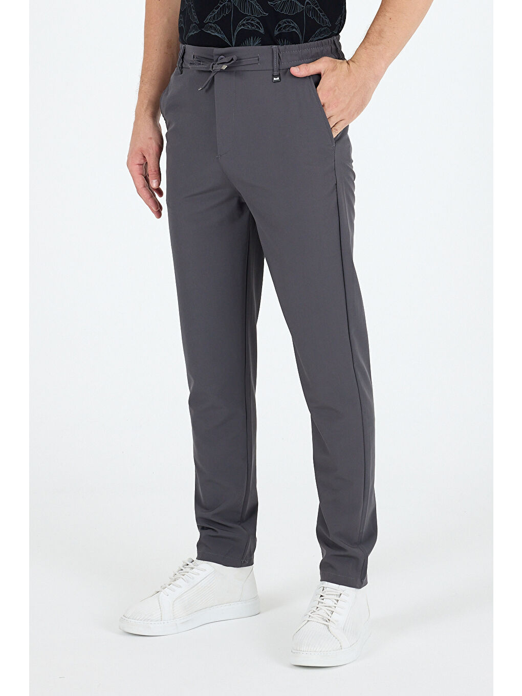 Antrasit Spor ve Günlük Rahat Cool %92Polyester %8Elastan Esnek Kumaş Erkek Jogger Pantolon Eşofman Altı 3670-1