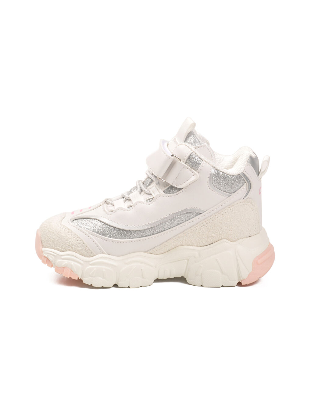 Beyaz Cırtlı Desenli Kaymaz Taban Kız Çocuk Spor Ayakkabı Bella Uzun P-3