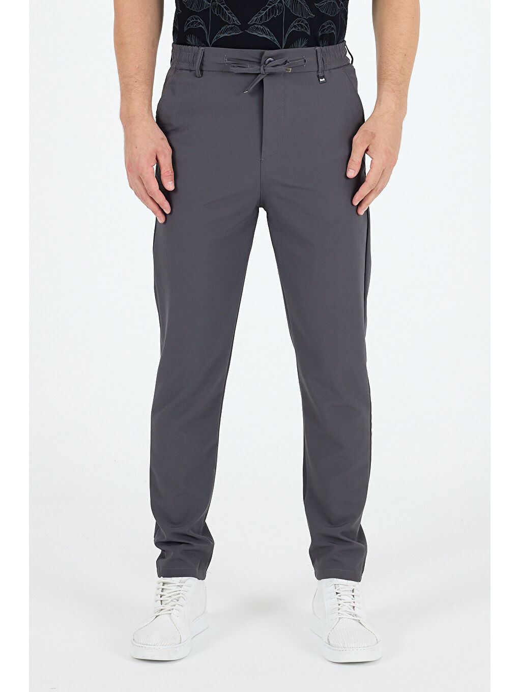 Antrasit Spor ve Günlük Rahat Cool %92Polyester %8Elastan Esnek Kumaş Erkek Jogger Pantolon Eşofman Altı 3670-3