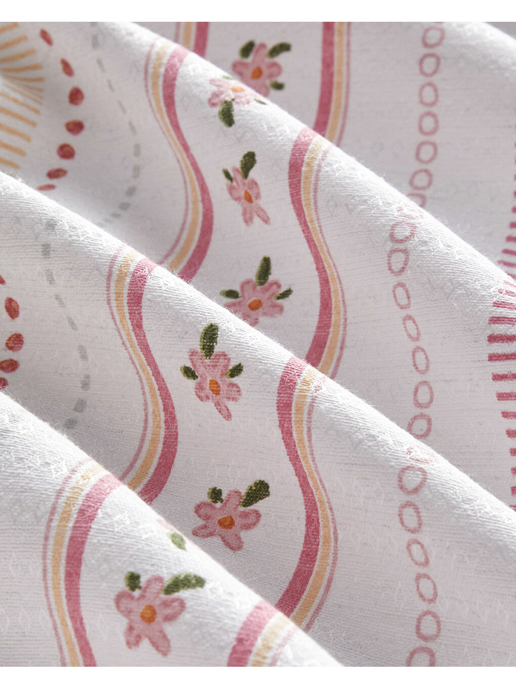 Daisy Stripes Ecosoft Çift Kişilik Pike 200x220 cm Pembe-3