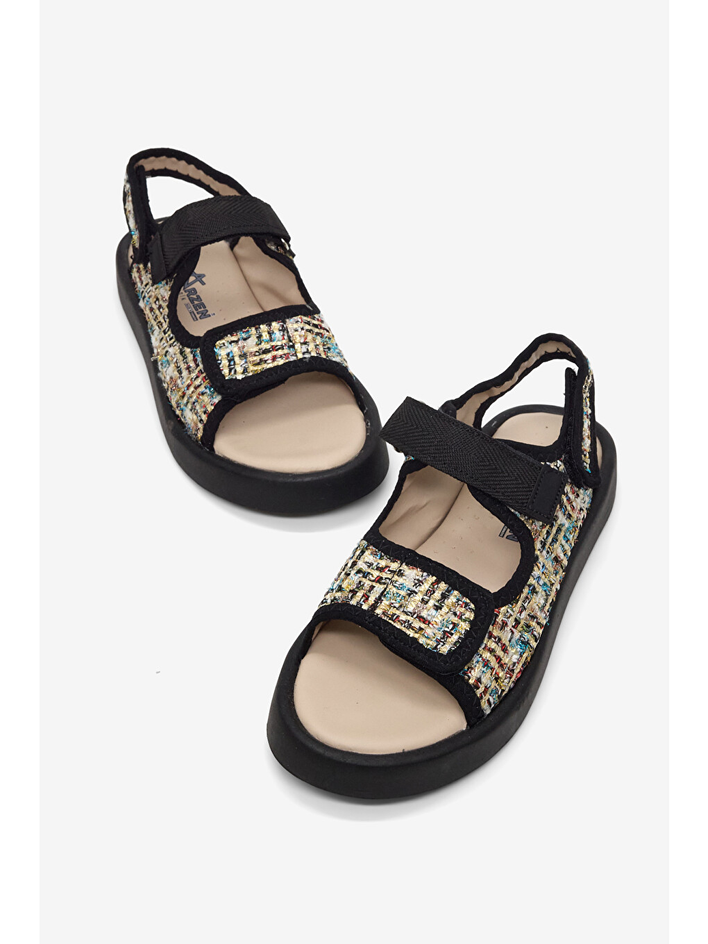 Çocuk Unisex Siyah Çoçuk Cırtlı Sandalet-1