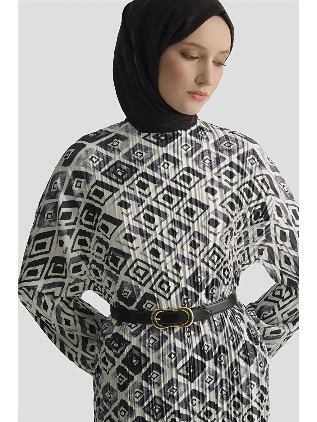 Retro Desen Tunik Beyaz-1