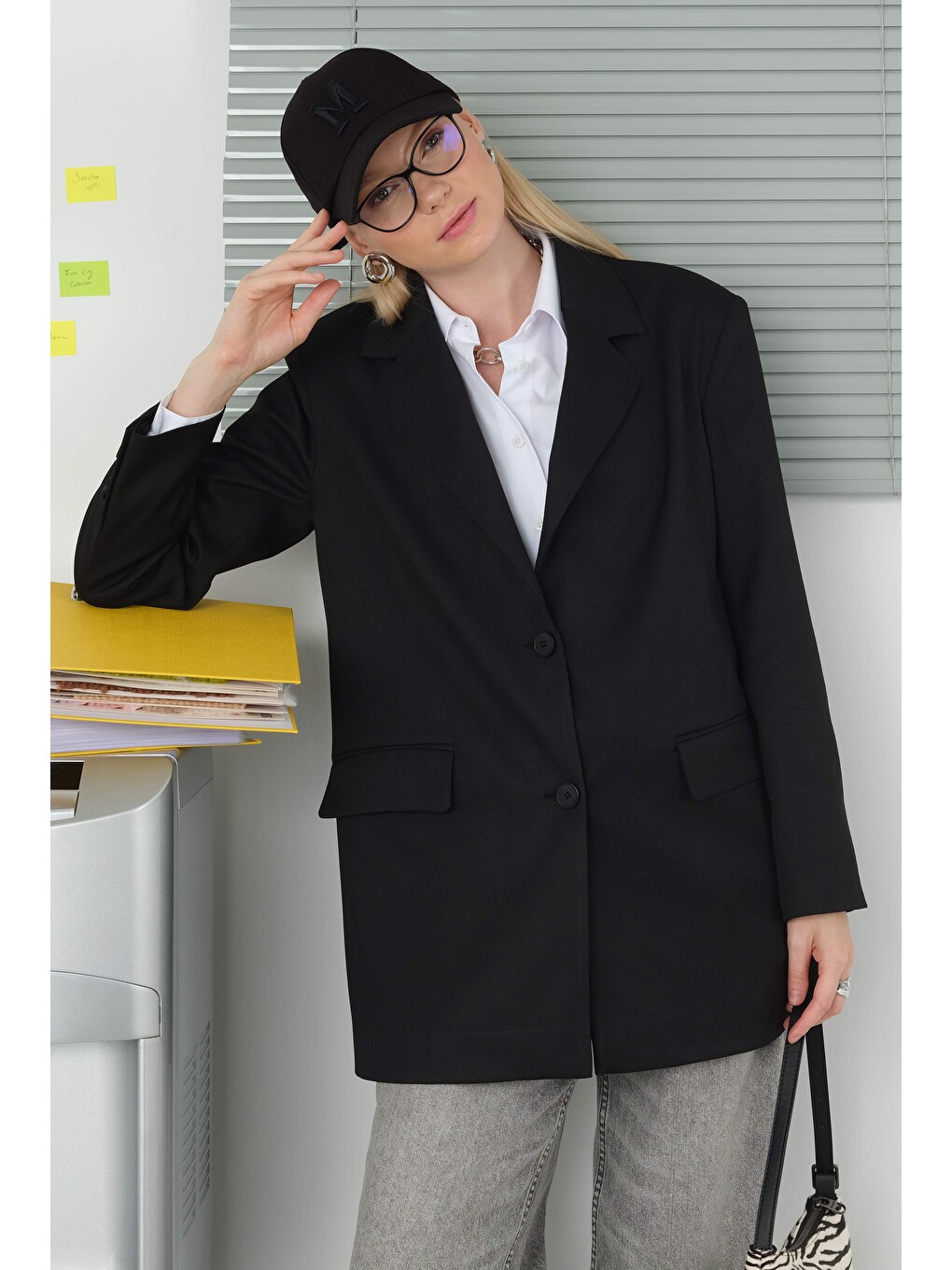 Klasik Blazer Ceket Siyah-3