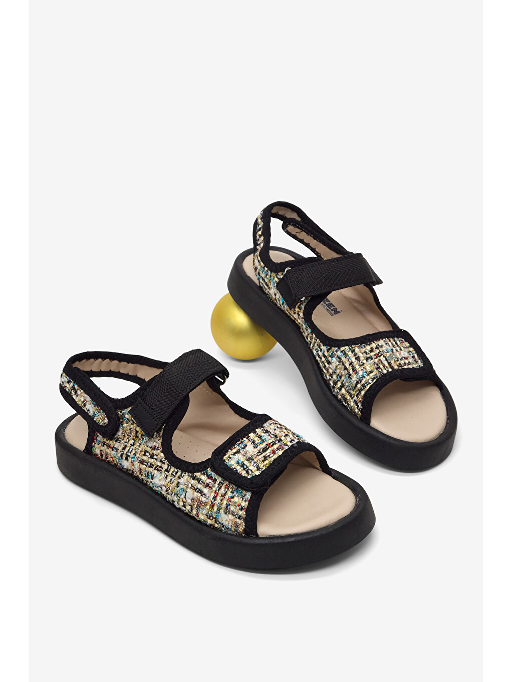 Çocuk Unisex Siyah Çoçuk Cırtlı Sandalet-2