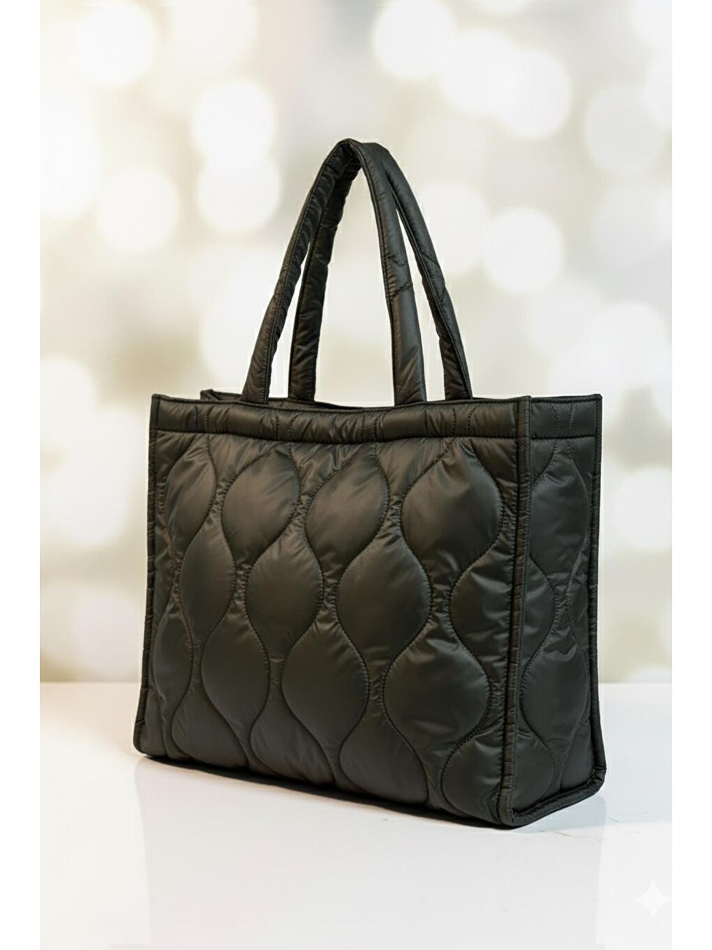 Yeşil Kapitone Çanta - Puffer Bag-1