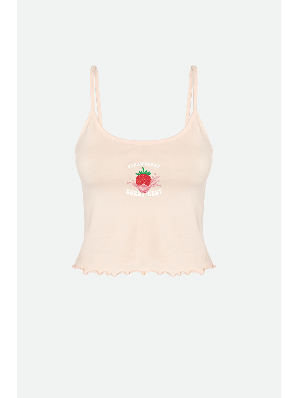 Pembe Kadın İnce Askılı Desenli Pamuklu Şortlu Pijama Takımı-1