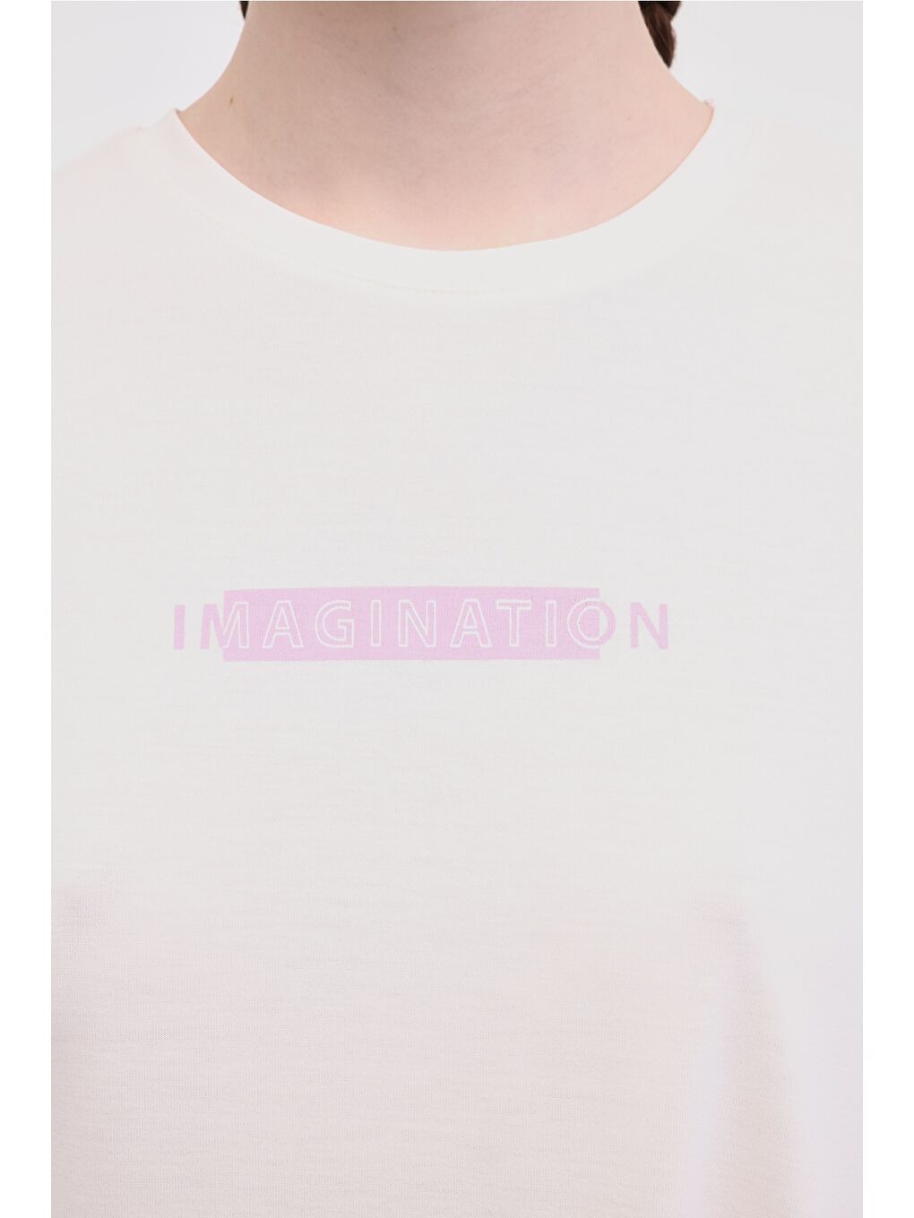 Bej WL MYA 11MS449 5FX Ekru Kadın Kısa Kol T-Shirt-3