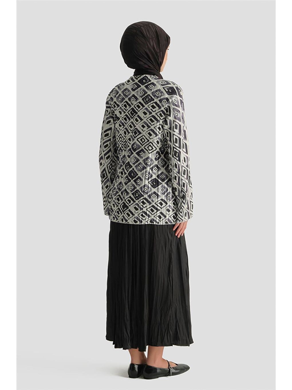 Retro Desen Tunik Beyaz-4