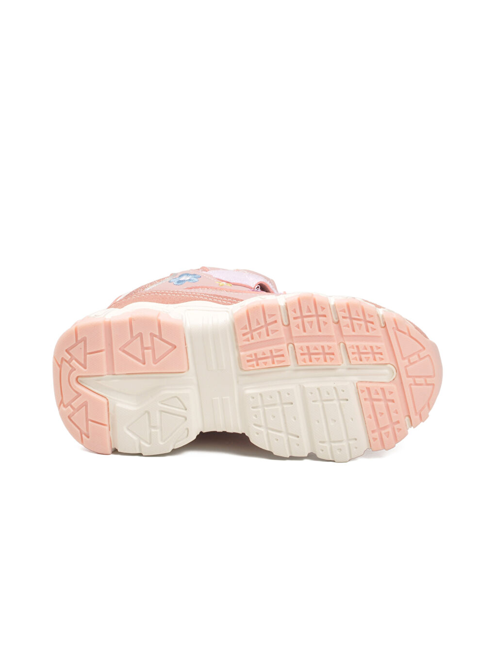 Pembe Pudra Cırtlı Desenli Kaymaz Taban Kız Çocuk Spor Ayakkabı Bella Uzun P-4