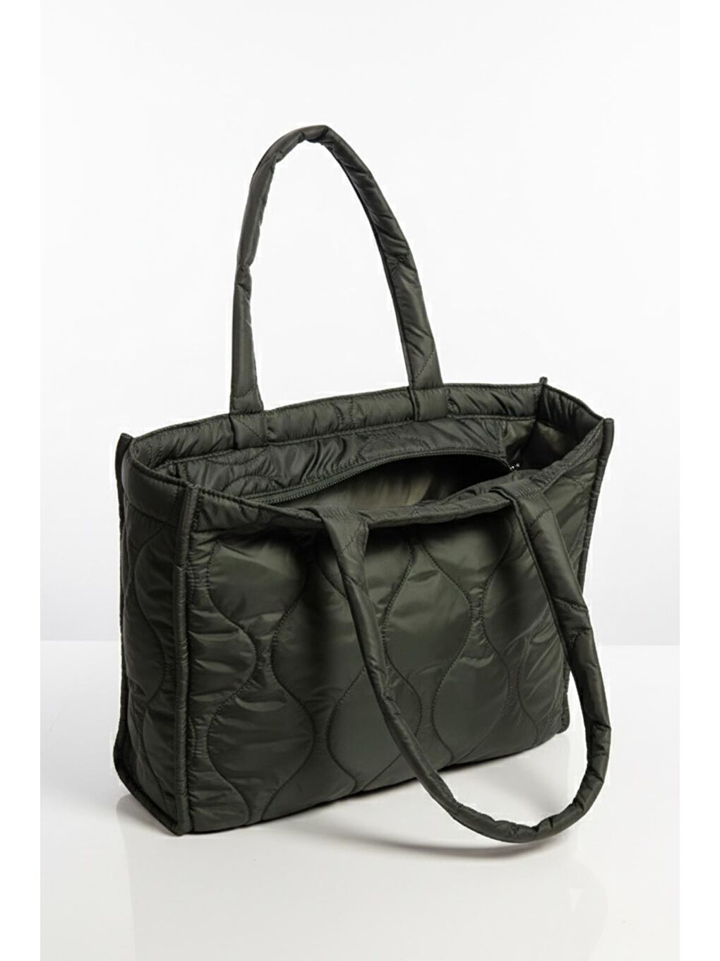 Yeşil Kapitone Çanta - Puffer Bag-4