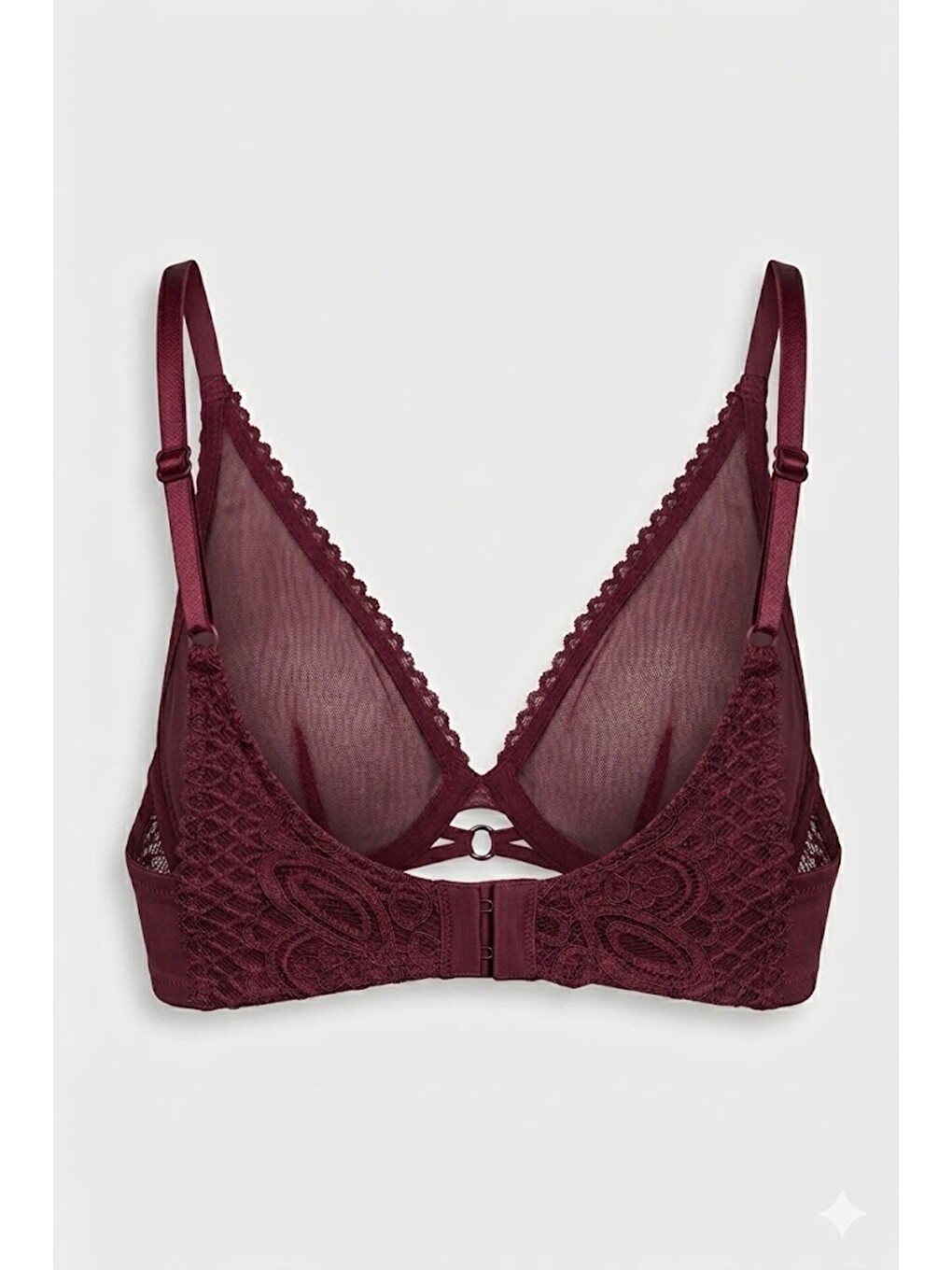 Push Up Dantel Detaylı Sütyen C18345 Bordo-1